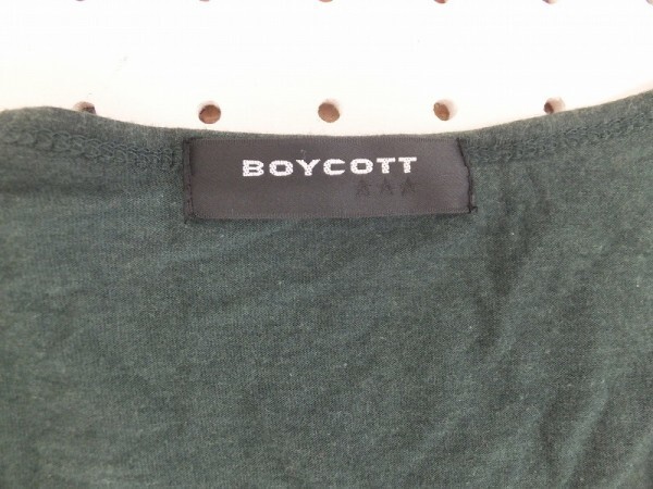 BOYCOTT ボイコット メンズ レーヨン・綿 プリントカットソー ロンT 3 ダークグリーン_画像2