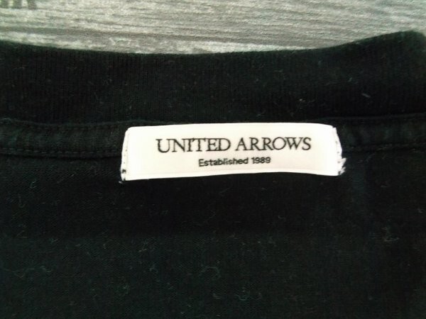 UNITED ARROWS ユナイテッドアローズ メンズ シンプル 無地 Vネック 半袖Tシャツ M 黒_画像2