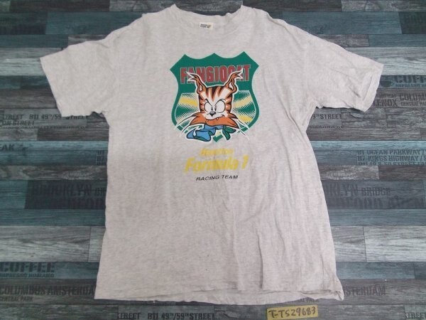 BENETTON FORMULA 1 ベネトン メンズ プリント 半袖Tシャツ L 杢グレー_画像1