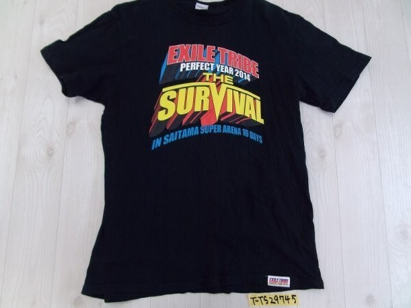 EXILE TRIBE PERFECT YEAR 2014 THE SURVIVAL メンズ レディース プリント 半袖Tシャツ L 黒_画像1