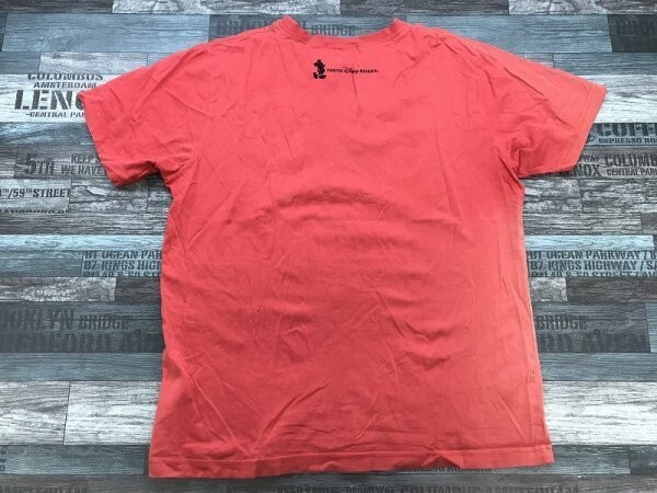 東京 DISNEY RESORT ディズニー メンズ レディース フェイスプリント 半袖Tシャツ L 赤_画像3