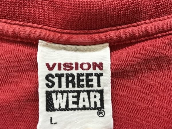 VISION STREET WEAR メンズ プリント 半袖Tシャツ L 赤_画像2