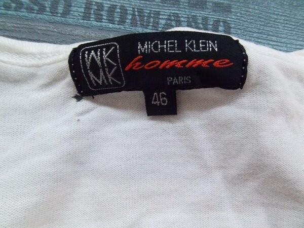MICHEL KLEIN HOMME ミッシェルクラン メンズ プリント 半袖Tシャツ 46 白_画像2