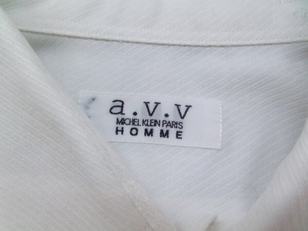 a.v.v HOMMEa- beige beige Homme men's . pocket long sleeve shirt white 