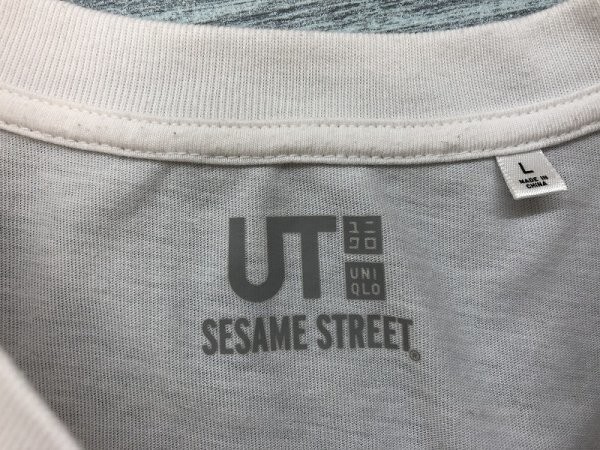 UT UNIQLO ユニクロ × セサミストリート レディース プリント 半袖Tシャツ L 白黒_画像2