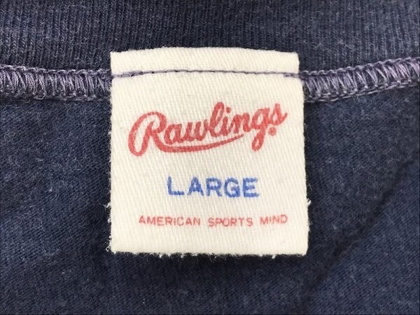 RAWLINGS ローリングス メンズ ロゴプリント Vネック 半袖Tシャツ L 紺_画像2