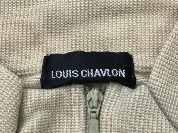 Louis Chavlon ルイシャブロン メンズ 鹿の子 ハーフジップ 半袖ポロシャツ ライトベージュ_画像2