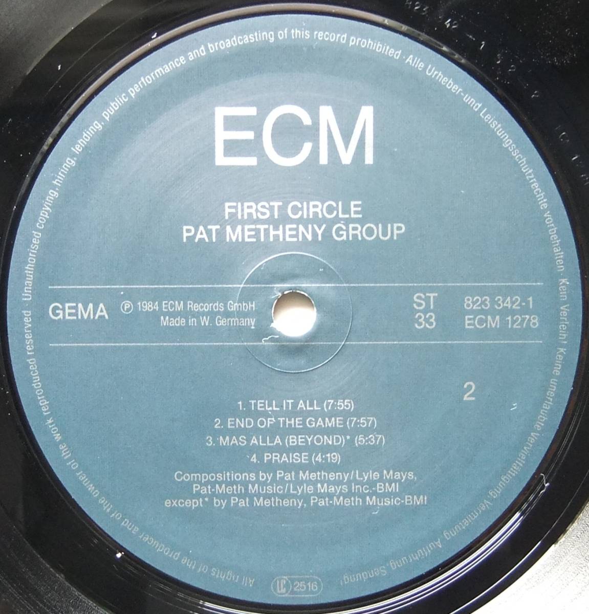 ◆ PAT METHENY Group / First Circle ◆ ECM 1278 (West Germany) ◆の画像4