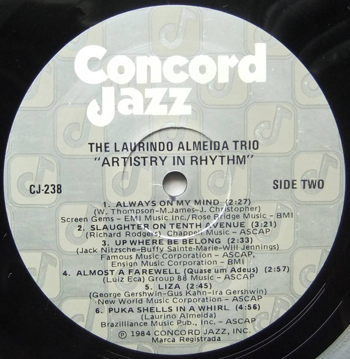 ◆ LAURINDO ALMEIDA Trio / Artistry In Rhythm ◆ Concord Jazz CJ 238 ◆_画像4