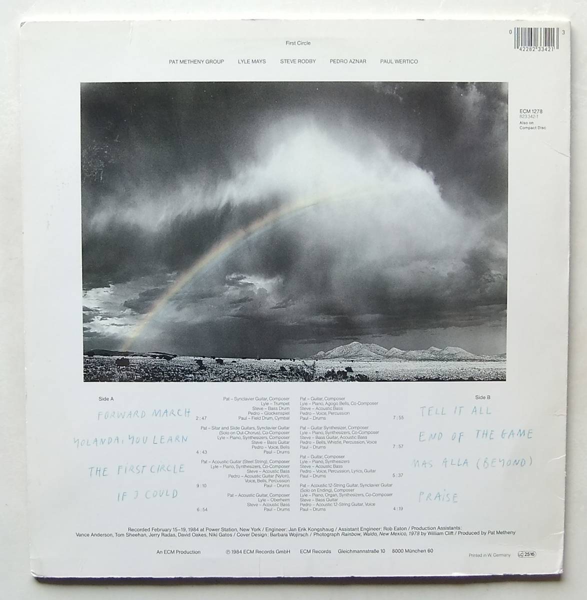 ◆ PAT METHENY Group / First Circle ◆ ECM 1278 (West Germany) ◆の画像2