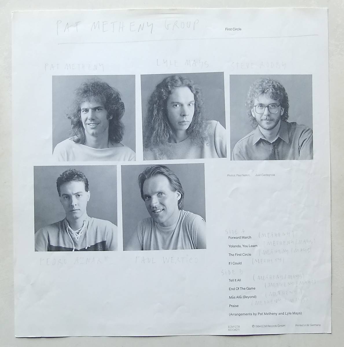 ◆ PAT METHENY Group / First Circle ◆ ECM 1278 (West Germany) ◆の画像5
