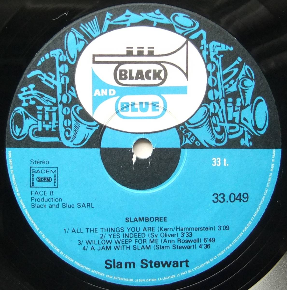 ◆ SLAM STEWART / Slamboree ◆ Black and Blue 33.049 (France) ◆_画像4