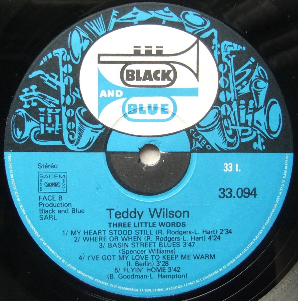 ◆ TEDDY WILSON / Three Little Words ◆ Black and Blue 33.094 (France) ◆_画像4