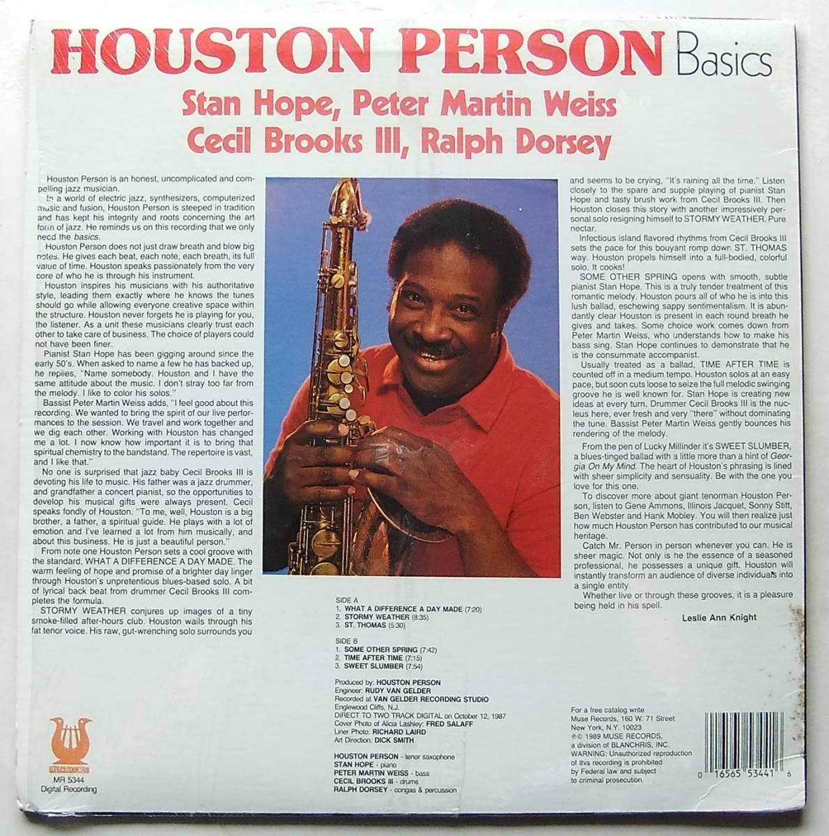 ◆ HOUSTON PERSON / Basics ◆ Muse MR 5344 (VAN GELDER) ◆_画像2