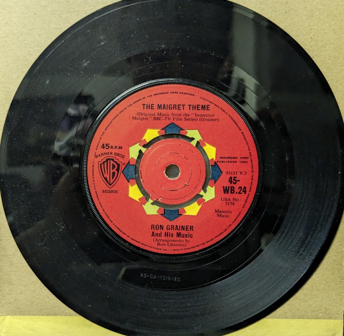  ☆RON GRAINER &HIS MUSIC/THE MAIGRET THEME1960UK HMV7INCHの画像1