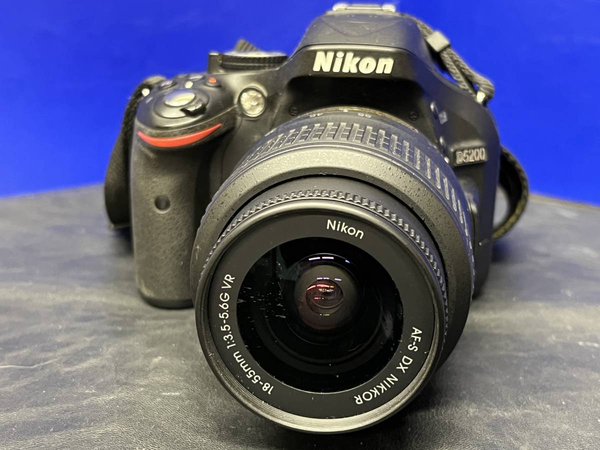 ★【通電確認済】ニコン Nikon D5200AF-S DX NIKKOR 18-55mm 1:3.5-5.6G VR 55-300mm1:4.5-5.6 ED デジタル一眼レフカメラ ★18569管理番号_画像3