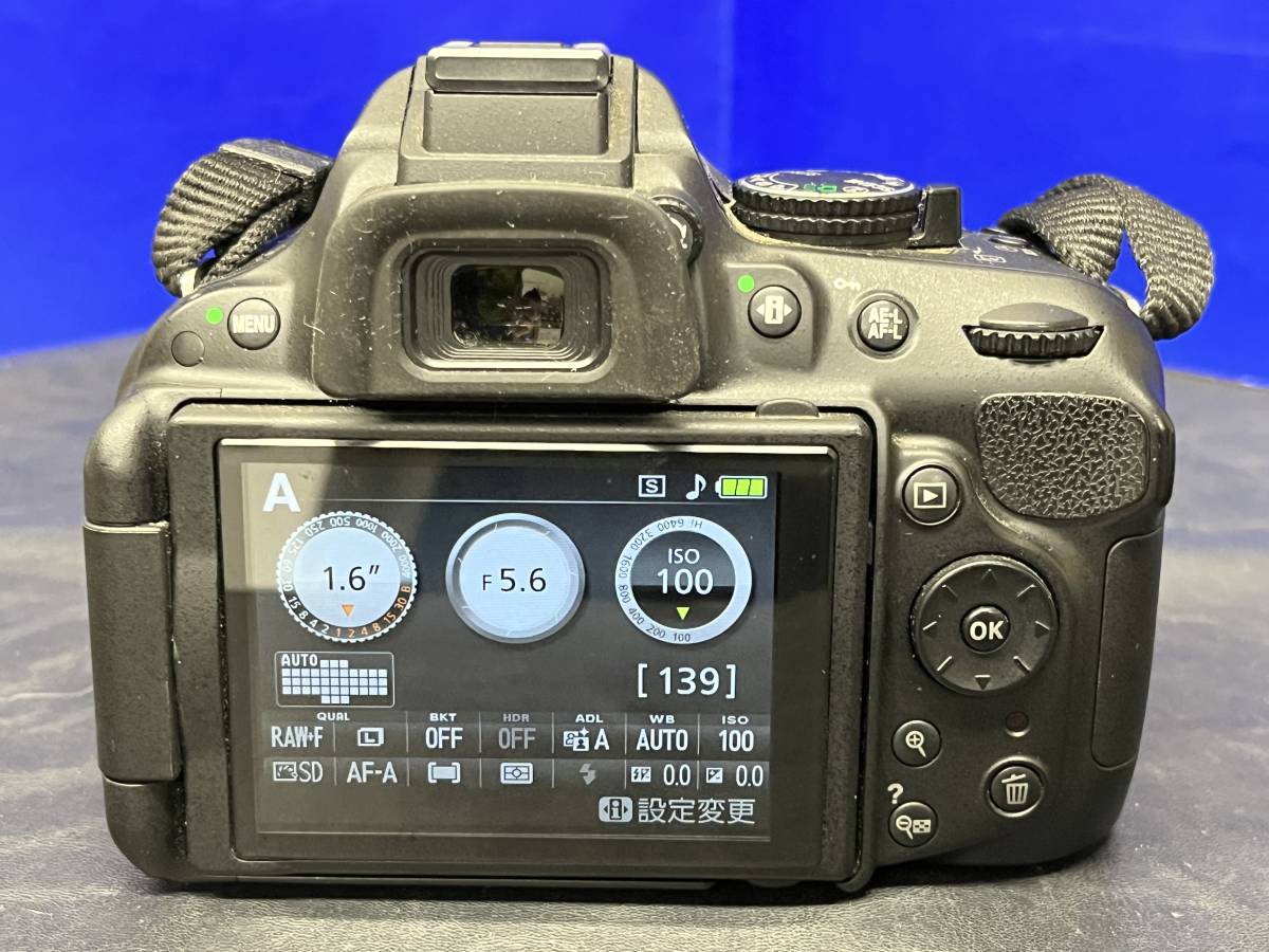 ★【通電確認済】ニコン Nikon D5200AF-S DX NIKKOR 18-55mm 1:3.5-5.6G VR 55-300mm1:4.5-5.6 ED デジタル一眼レフカメラ ★18569管理番号_画像5