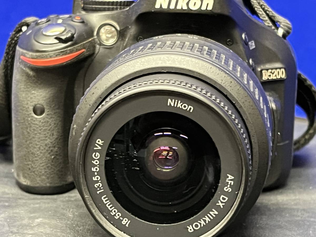 ★【通電確認済】ニコン Nikon D5200AF-S DX NIKKOR 18-55mm 1:3.5-5.6G VR 55-300mm1:4.5-5.6 ED デジタル一眼レフカメラ ★18569管理番号_画像4