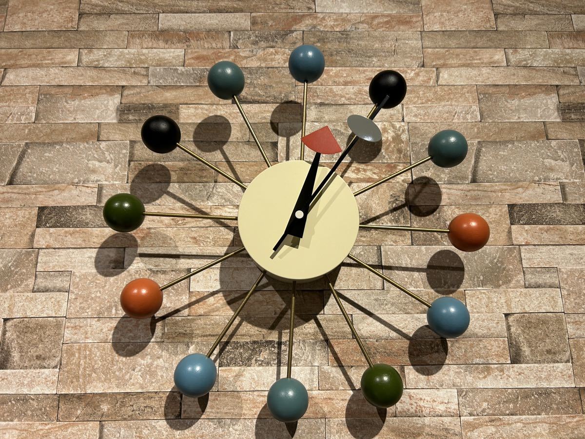 00844　Vitra / ヴィトラ　Ball Clock ボールクロック　時計　掛け時計　クォーツ式　George Nelson / ジョージ・ネルソン　展示品_画像1