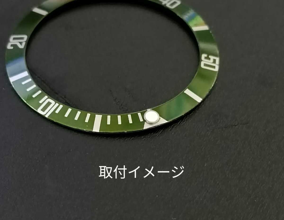 腕時計 修理交換用 社外部品 2.5mm ルミナスポイント 夜光 シルバー枠 緑色発光 【対応】ロレックス サブマリーナ等 Rolex