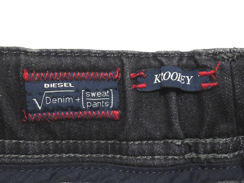 美品 DIESEL ディーゼル JOGGJEANS ジョグジーンズ KROOLEY-NE 0835B ダメージ加工 スウェット ストレッチ デニムパンツ W26 正規品 メンズ_画像8