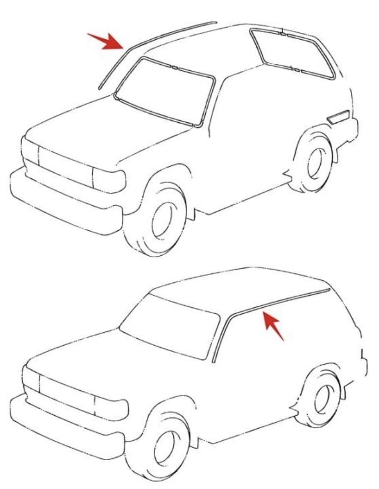 【希少】未使用トヨタ純正ランドクルーザー 80系 サイドモール　左右セット　FJ80 FZJ80 HDJ81 HZJ81 　ルーフ ドリップ フィニッシュ_画像2