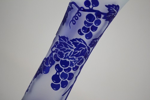 サンドブラスト　葡萄柄　フラワーベース　一輪挿し　花器　花瓶_画像3