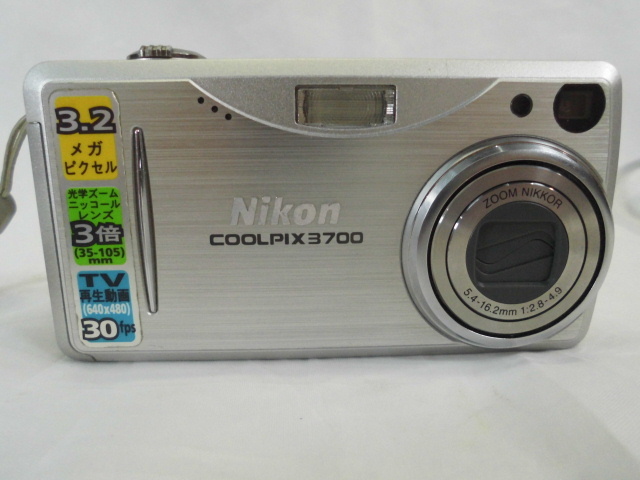 ☆格安売切☆ニコン Nikon COOLPIX 3700 E3700 デジタルカメラ デジカメ コンパクトデジタルカメラ バッテリー 充電器 簡易動作確認済_画像2