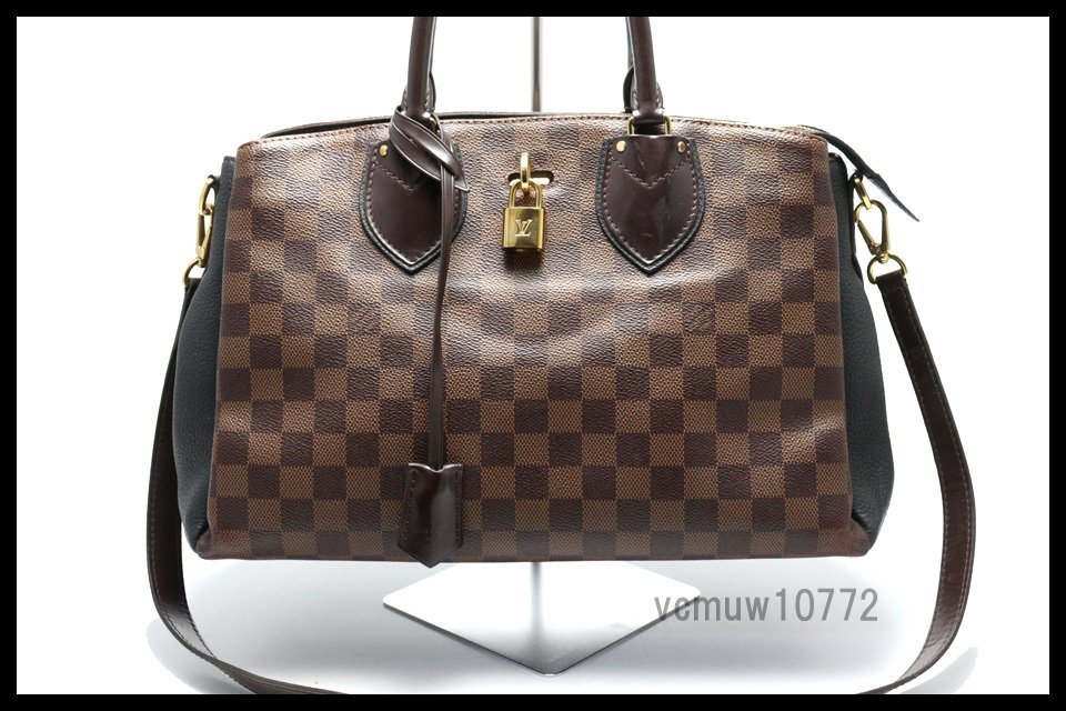 近年モデル希少美中古■LOUIS VUITTON ダミエ ノルマンディー レザー 2way ハンドバッグ ルイヴィトン■0125bd518719_画像1