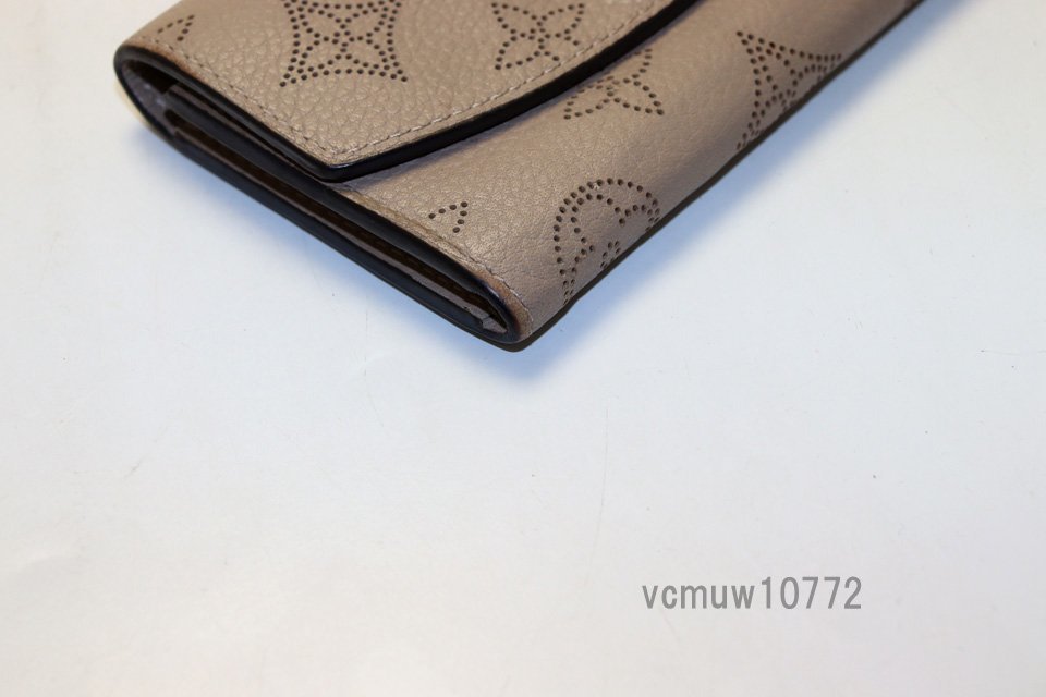 近年モデル希少美中古■LOUIS VUITTON マヒナ ポルトモネアナエ レザー 2つ折り財布 ルイヴィトン■0201zz511017_画像5