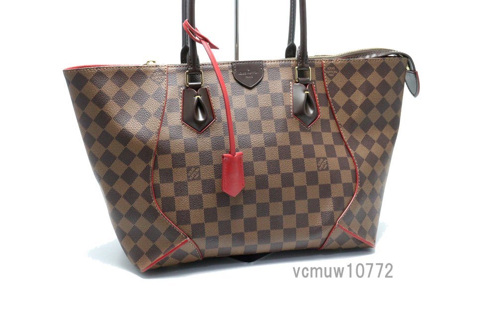 近年モデル希少美中古■LOUIS VUITTON ダミエ カイサトートMM レザー トートバッグ ルイヴィトン■0208hc21925_画像4