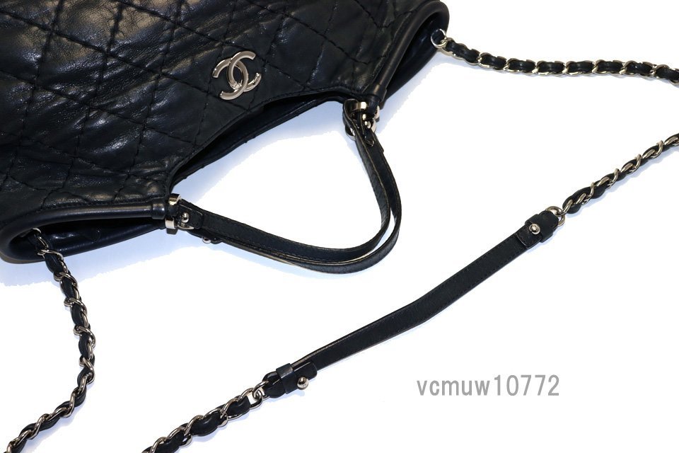 希少美中古■CHANEL 16番台 ワイルドステッチ SV金具 レザー 2way ハンドバッグ シャネル■0215pu507-6K_画像5