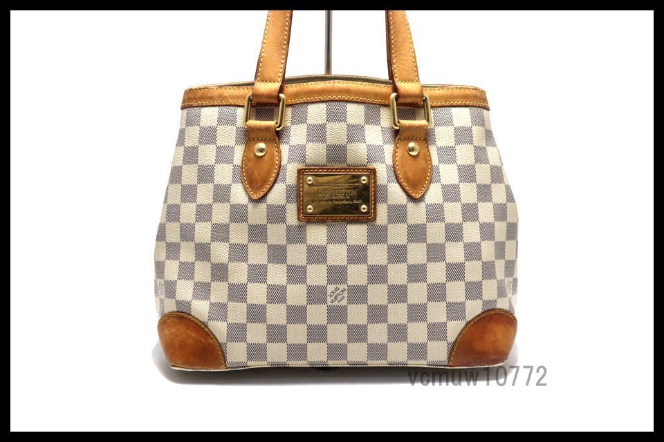 希少美中古■LOUIS VUITTON ダミエアズール ハムプステッドPM レザー ハンドバッグ ルイヴィトン■0222hd0073989_画像1