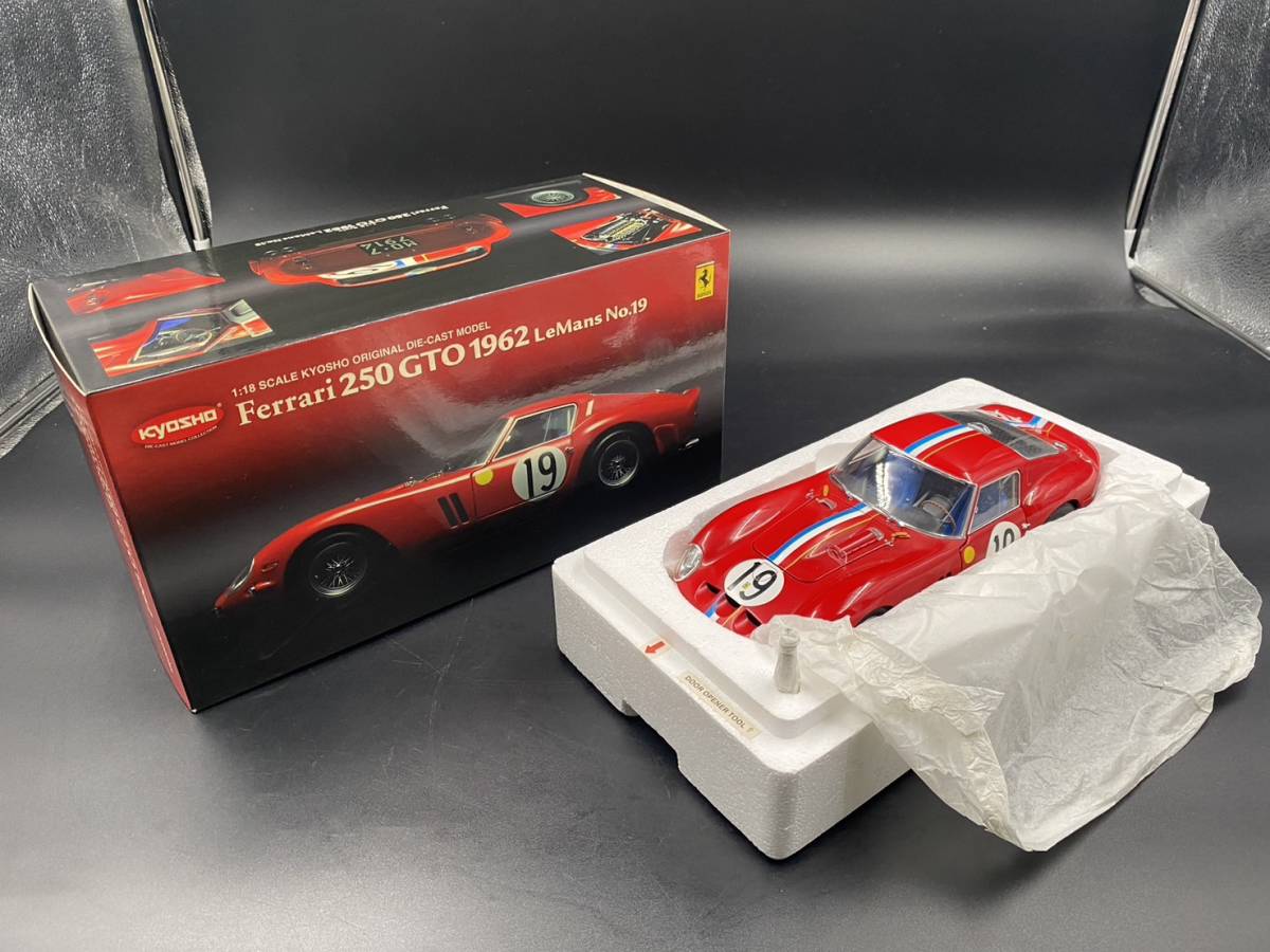 ※全国送料無料※【極美品・希少】Ferrari フェラーリ 250 GTO ルマン 1962 #19 1/18 京商 08432Aの画像1