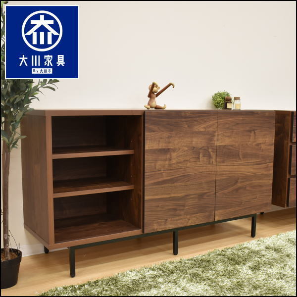 [ free shipping ( one part except ) new goods unused ]204B3 domestic production 140cm width living board made in Japan sideboard Okawa furniture storage ( inspection exhibition goods outlet exhibition liquidation goods 
