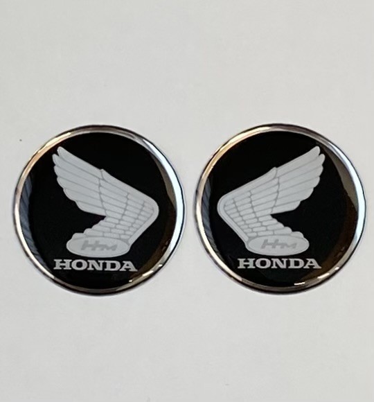 ホンダ ウイングマーク 羽 ステッカー エンブレム バイク 車 燃料タンク サイド ドレスアップ HONDA 30mm ブラック ペア_画像2