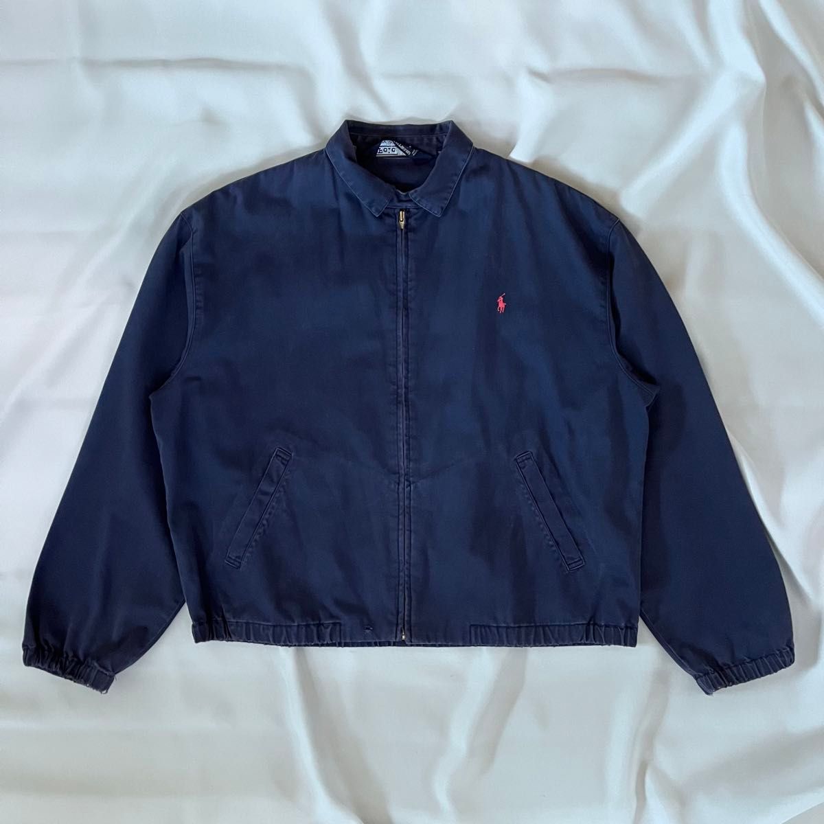 三角タグ 90s ポロラルフローレン スイングトップ ネイビー レディースS相当 POLO by Ralph Lauren】スイングトップ 三角タグ 90s ネイビー