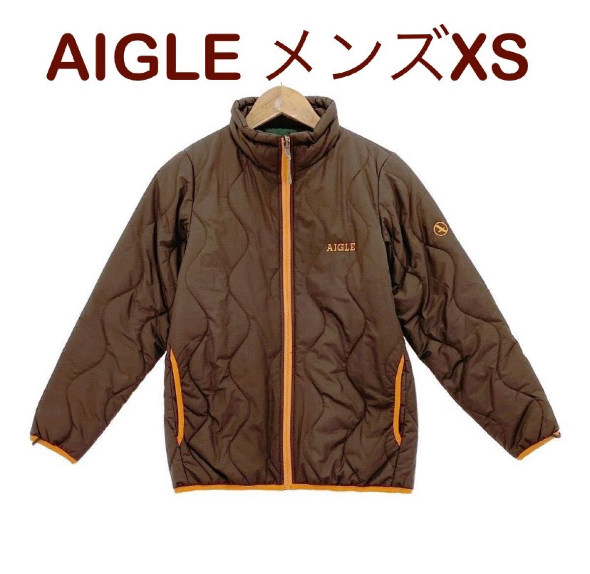 エーグル　中綿ジャケット　アウター　ダウンジャケット　メンズXS   ブラウン　茶色　AIGLE   美品