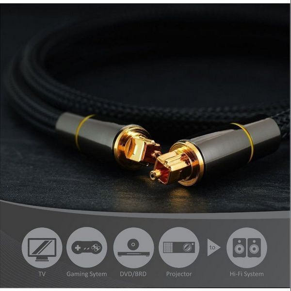  optical digital cable 1.5m high quality light cable TOSLINK rectangle plug audio cable 
