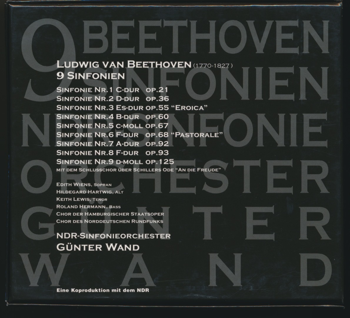 「ベートーヴェン 交響曲全集」5枚組 : ギュンター・ヴァント; 北ドイツ放送交響楽団: ESOTERIC SACD エソテリック BVCC-37473/77_外箱 裏