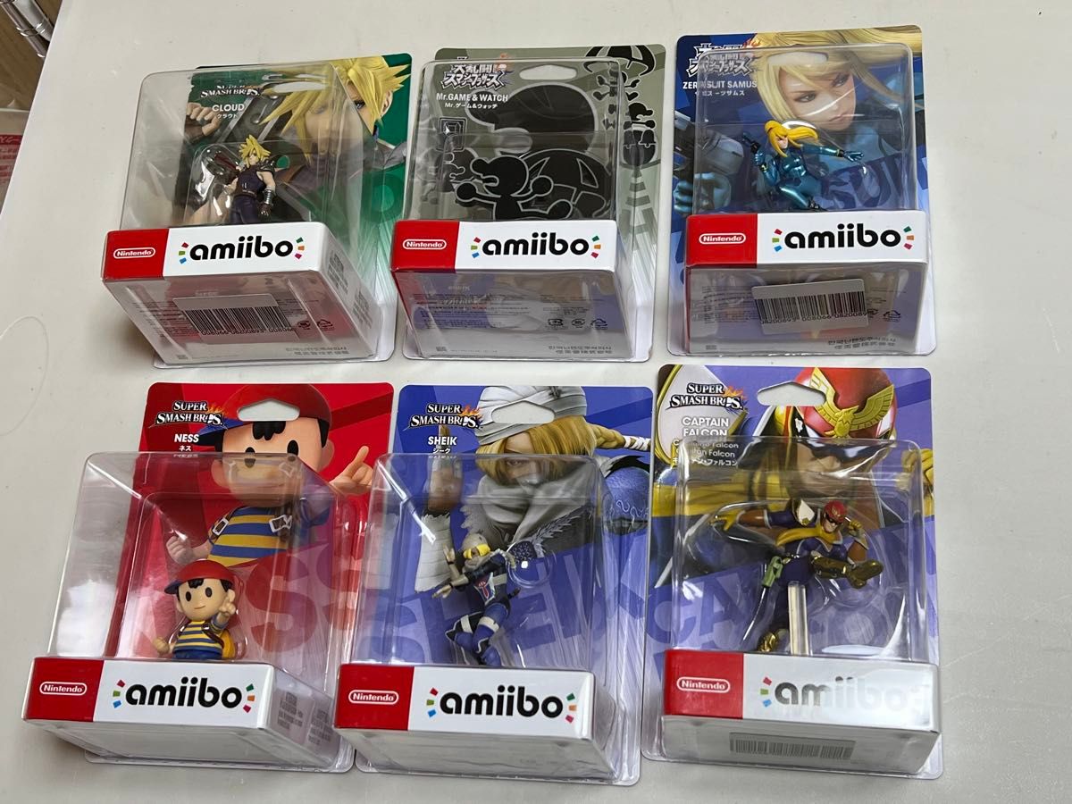 amiibo アミーボ  フィギュア　クラウド　ゲームアンドウォッチ キャプテンファルコン ネス シーク　ゼロサムス