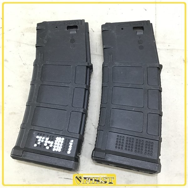 7888】メーカー不明 電動 M4/M16対応 P-MAG型 スプリング給弾式スペアマガジン BK 2本セットの画像1