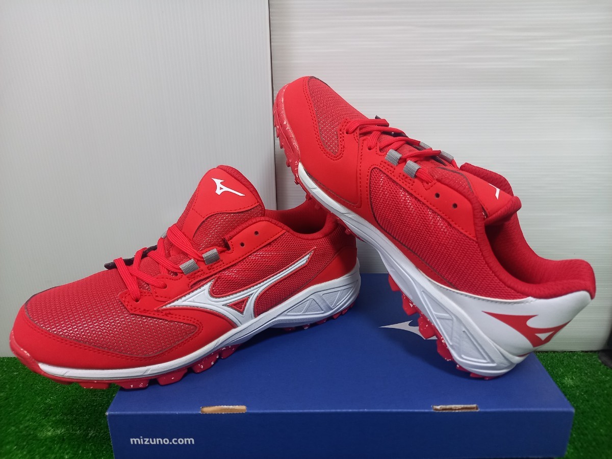 未使用 Mizuno/ミズノ Global Elite/ グローバルエリート 11GT1851 ドミナントAS/DOMINANT AS 紐 トレシュー 62： レッド×ホワイト 25.5cm_画像2