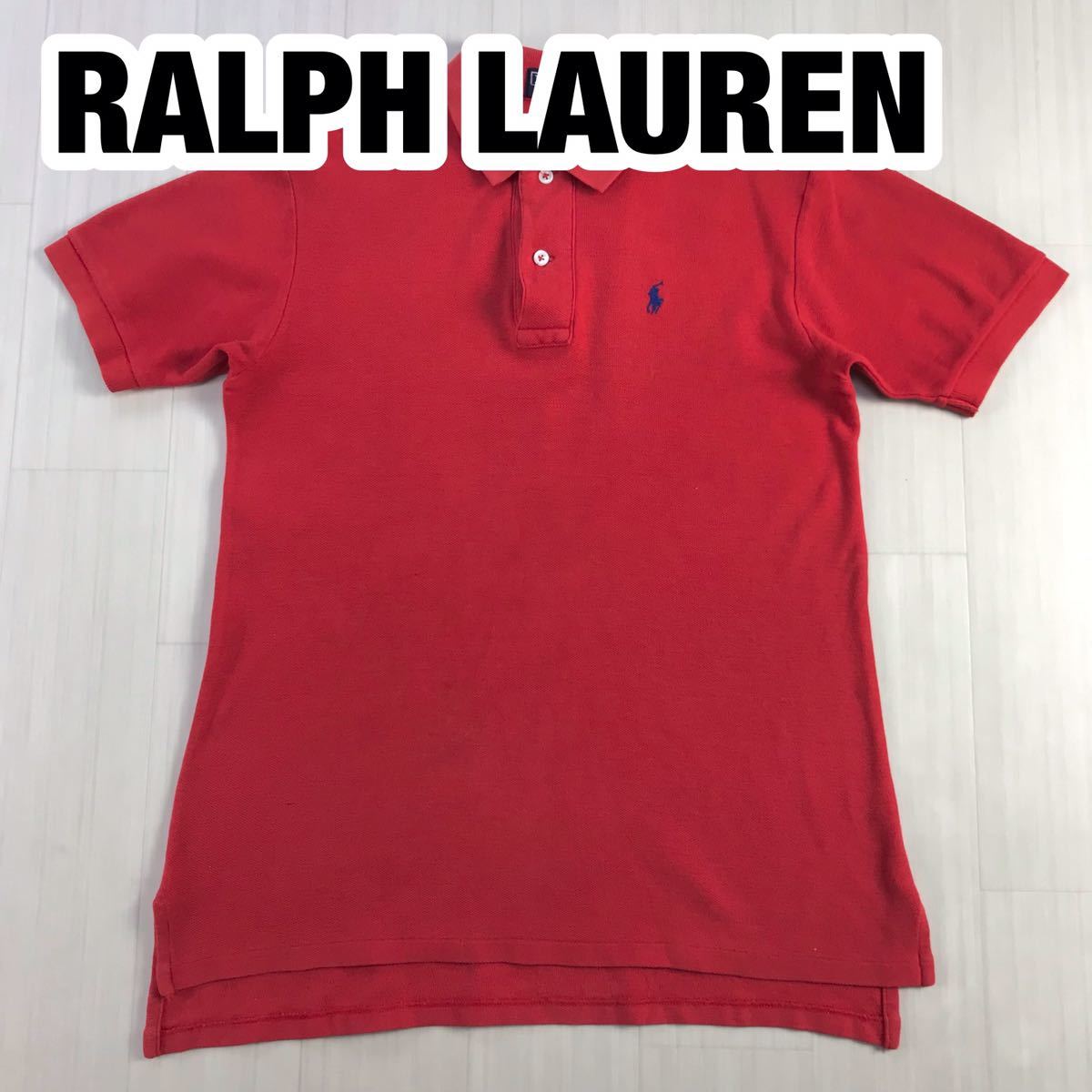 RALPH LAUREN ラルフローレン 半袖ポロシャツ S レッド ナイガイ_画像1