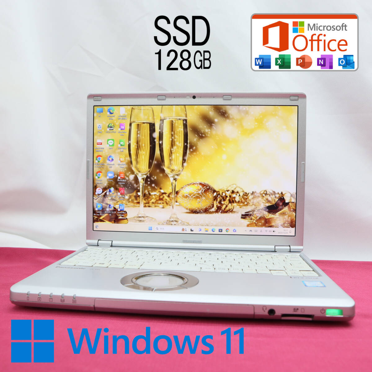 ★美品 高性能7世代i3！M.2 SSD128GB★CF-SZ6 Core i3-7100U Webカメラ Win11 MS Office 中古品 ノートPC★P64188_画像1