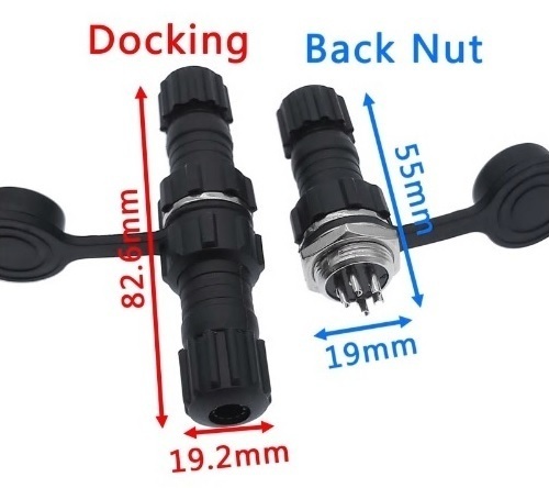 1 pair GX16 waterproof IP65 16mm3 pin do King back - male plug + female plug!! relay ( extension ) for connector! male female 2 point 1 set!