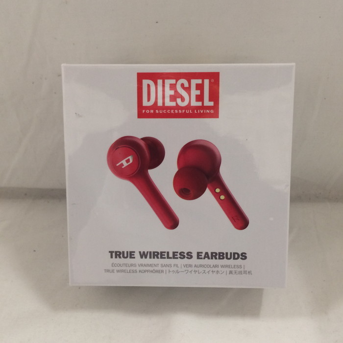 未使用 DIESEL True Wireless Earbuds 完全ワイヤレスイヤホン FW21-RD レッド Bluetooth対応 [jgg]