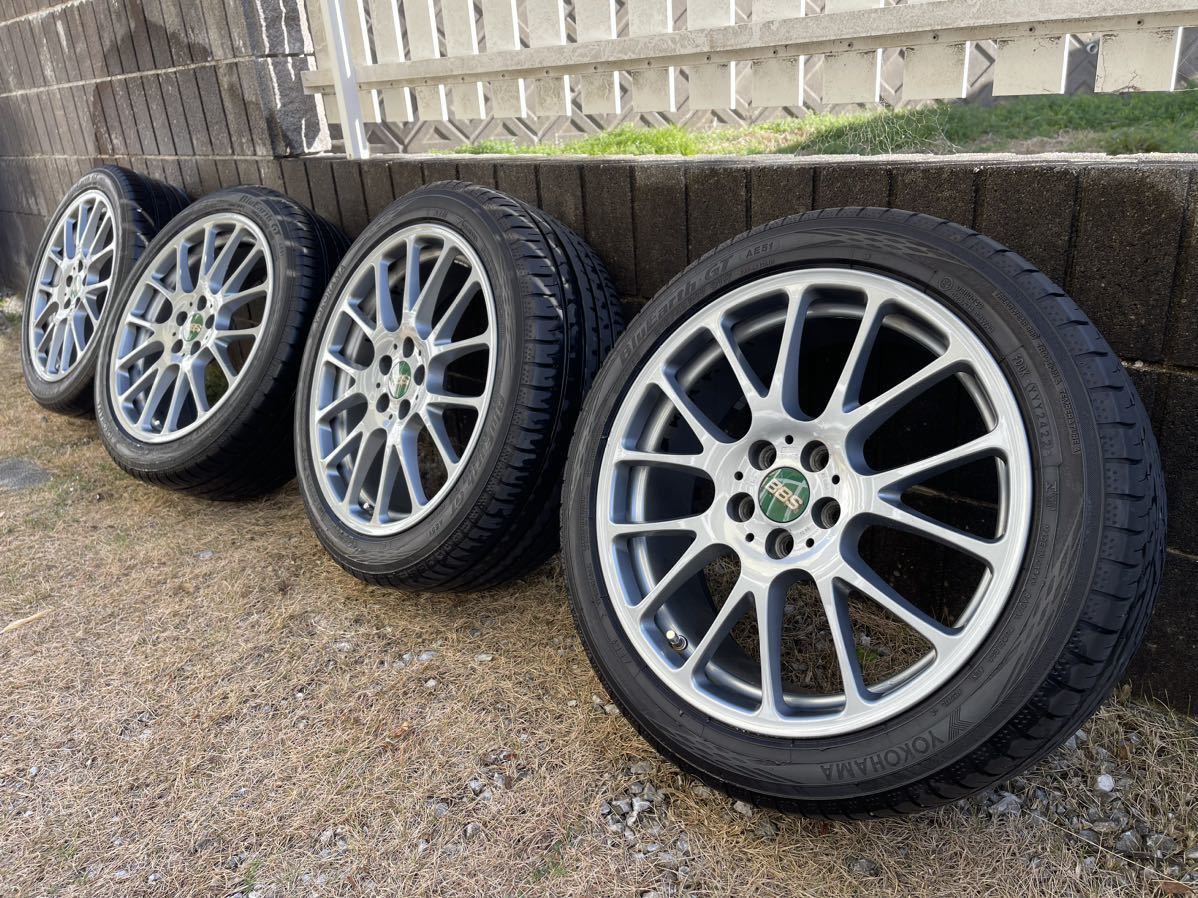 BBS ホイールタイヤセットRE5005 鍛造 17x7.0J +48 PCD 100/5H 215/45R17 プリウス30 (4本セット) _画像1