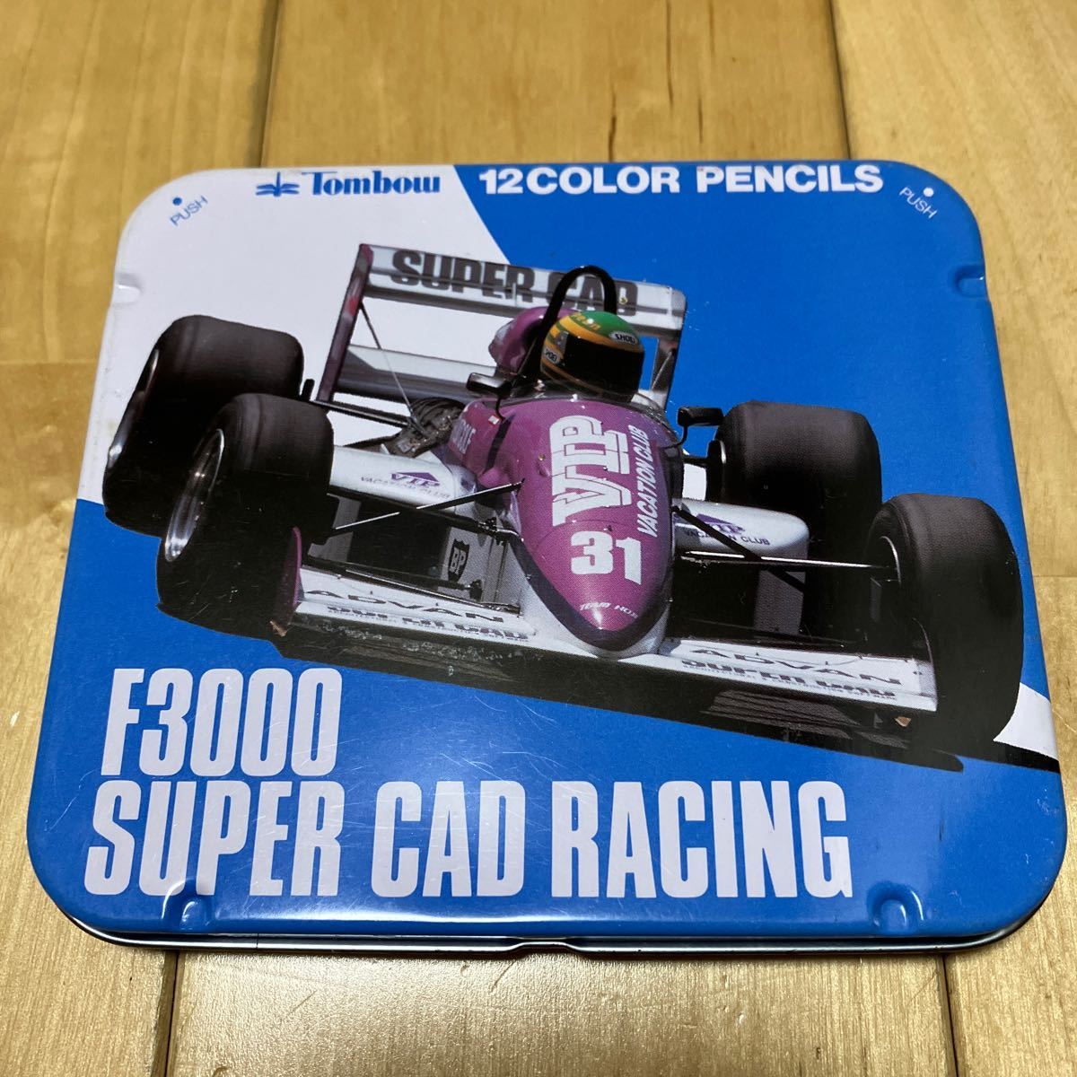 F3000 SUPER CAD RACHING Tombow 色鉛筆　缶のみ　レトロ　トンボ鉛筆_画像1