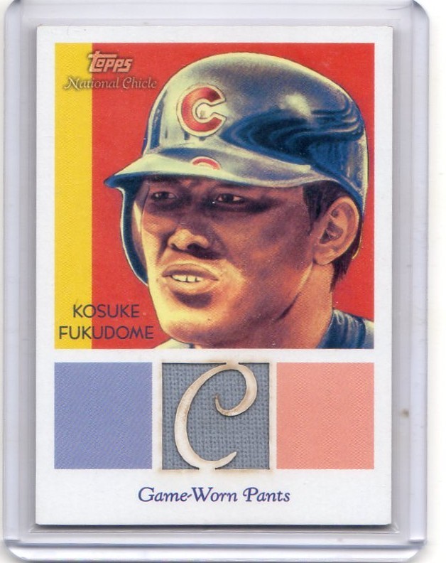 ★福留孝介　カード　Vol.11　2010TOPPS NATIONAL CHICLE RELIC #NCR-KF　試合実使用ジャージ　シカゴ・カブス_画像1